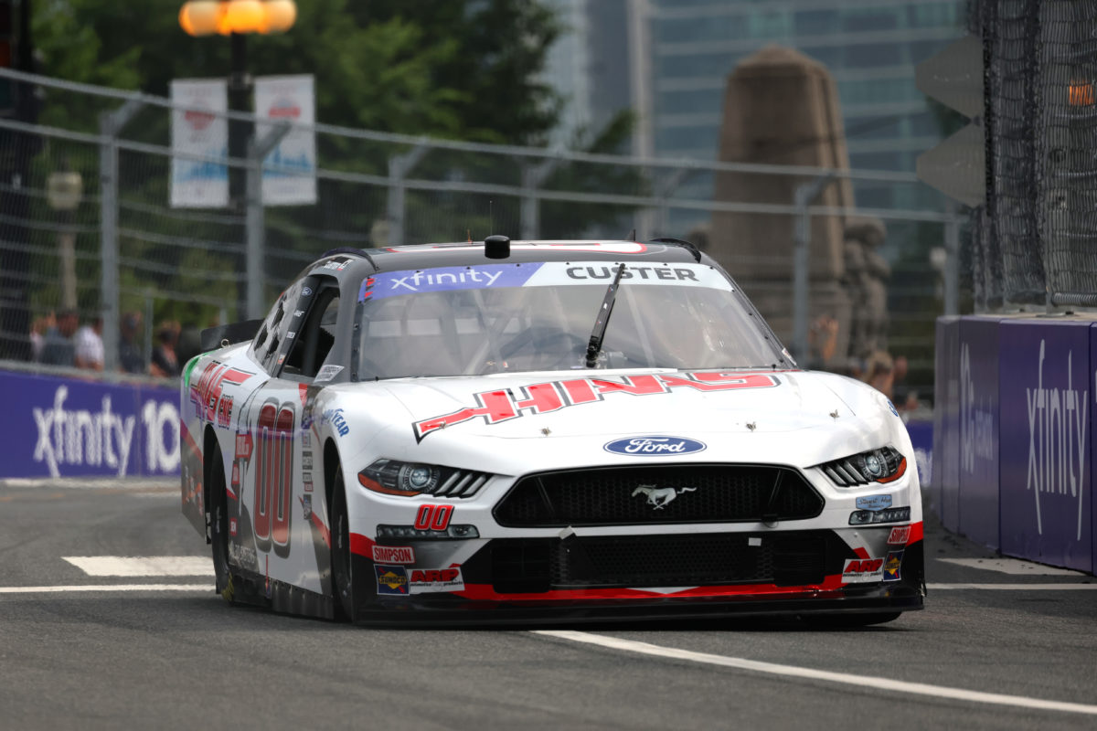 Cole Custer has been declared the winner of the NASCAR Xfinity Series race in Chicago. Picture: Michael Reaves/Getty Images