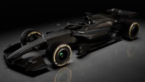 A F1 show car based on the 2026 regulations.