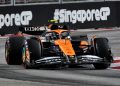 There was again little between Lando Norris and Charles Leclerc after the second hour of practice for the Singapore Grand Prix. Image: XPB Images